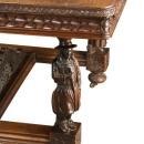 Antique Dining Table, France 1880, Brittany Fine Carved Chestnut, Figurine Legs