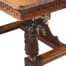 Antique Dining Table, France 1880, Brittany Fine Carved Chestnut, Figurine Legs