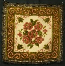 1950 Table Linen White/Cream Decorative Velvet/Velour Square 15A-2-0
