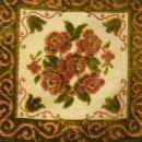 1950 Table Linen White/Cream Decorative Velvet/Velour Square 15A-2-0