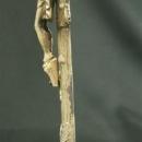 1920 Crucifix Art Nouveau Metal Oak Leaf Motif Jesus Christ Standing 15-203