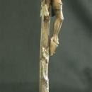 1920 Crucifix Art Nouveau Metal Oak Leaf Motif Jesus Christ Standing 15-203