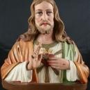 Antique French Chalkware Bust Jesus Christ Sacred Heart