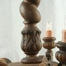 Large Vintage French Oak Barley Twist Chandelier, 5 Arms, Renaissance Style