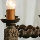 Large Vintage French Chandelier, Dark Oak, Carved, Hunting Style