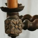 Large Vintage French Chandelier, Dark Oak, Carved, Hunting Style