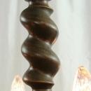 Large Vintage French Chandelier, Dark Oak, Carved, Hunting Style