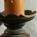 Large Vintage French Chandelier, Dark Oak, Carved, Hunting Style