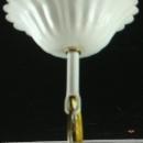 Newer Vintage French Daisy Chandelier, Shabby Style, White/Pink, 3 Arms