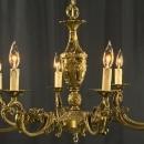 Very Large Vintage French Rococo Chandelier, Metal/Brass, Pierced Design, 8 Arms
