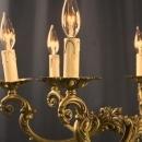 Very Large Vintage French Rococo Chandelier, Metal/Brass, Pierced Design, 8 Arms