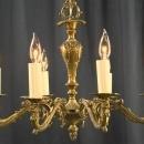 Vintage French Rococo Chandelier, 8-Arm, Ornate, Grape Finial, Medium Size