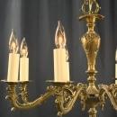 Vintage French Rococo Chandelier, 8-Arm, Ornate, Grape Finial, Medium Size