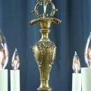 Vintage French Rococo Chandelier, 8-Arm, Ornate, Grape Finial, Medium Size