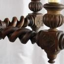 Antique Chandelier, French Hunting Style, Double Barley Twist Oak, 5 Arms, Large