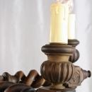 Antique Chandelier, French Hunting Style, Double Barley Twist Oak, 5 Arms, Large