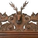 Large Antique Buffet 1880, Mechelen Carved Oak, Tavern Scenes, Stag/Lion/Gryphon