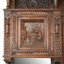 Large Antique Buffet 1880, Mechelen Carved Oak, Tavern Scenes, Stag/Lion/Gryphon
