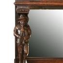 Large Antique Buffet 1880, Mechelen Carved Oak, Tavern Scenes, Stag/Lion/Gryphon