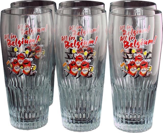 2002 World Cup Commemorative Set 6 Beer Glasses Jupiler