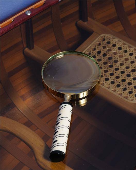 Magnifying Glass 4-Inch Wood Box New OM-151