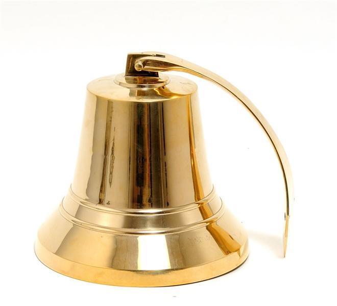 Ship Bell Bulkhead Mount Bracket 10-Inch Golden Gold Brass New OM-153