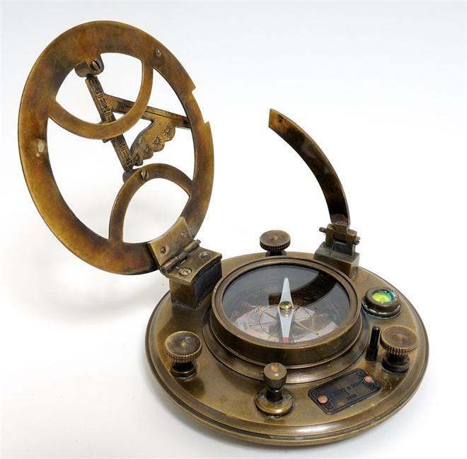 New Large Compass Wood Box Sundial OM-