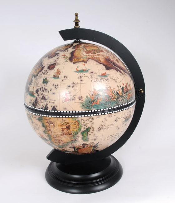 Globe 13-Inch White Wood Base New With Chess