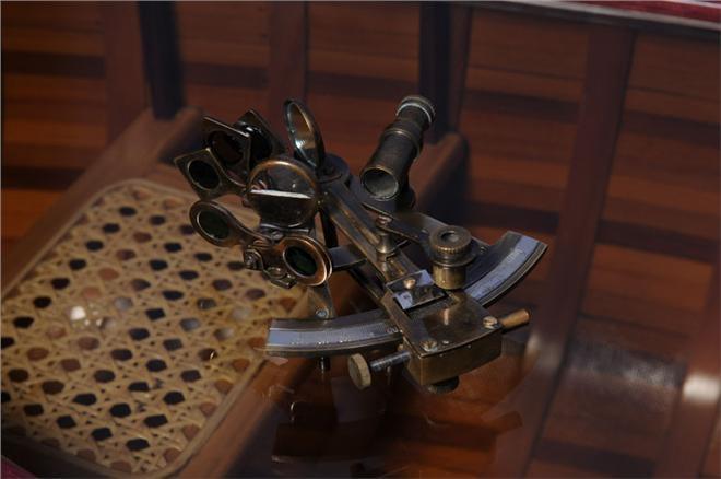 New Medium Sextant Nautical Wood Box O