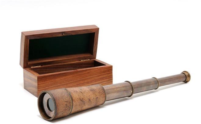 Telescope Hand-Held Wood Box New OM-13