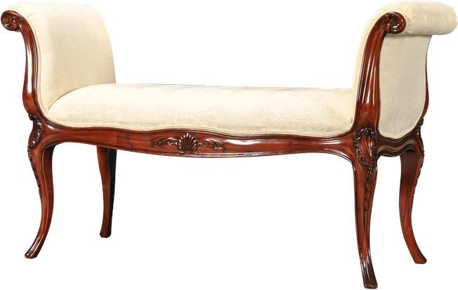 Window Bench French Sweeping Arms Oversize