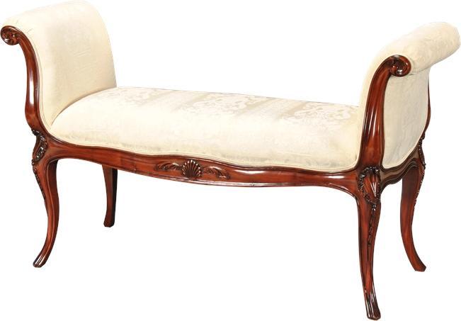 Window Bench French Sweeping Arms Oversize
