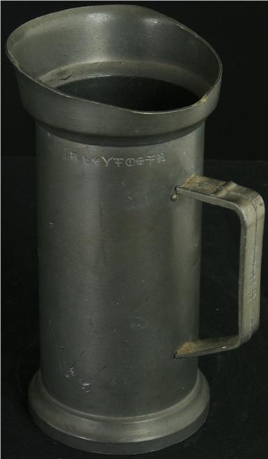 HEAVY Vintage French 1/2 Liter Pewter Cup