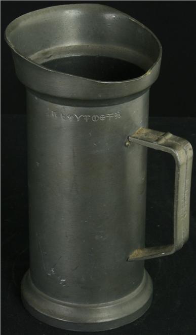 HEAVY Vintage French 1/2 Liter Pewter Cup