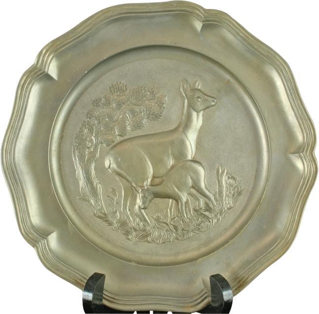 Plate Angel Stamp Decorative Pewter 1950