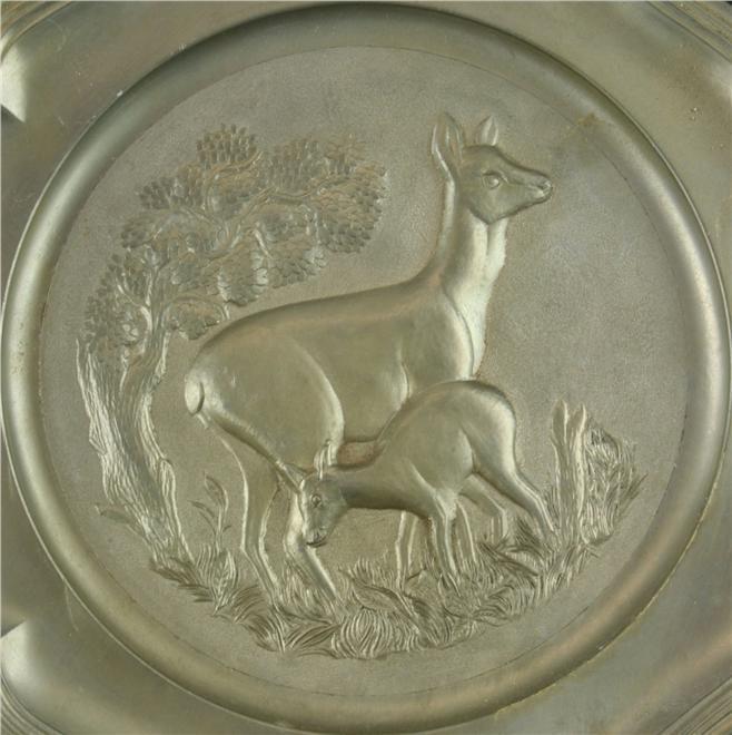 Plate Angel Stamp Decorative Pewter 1950