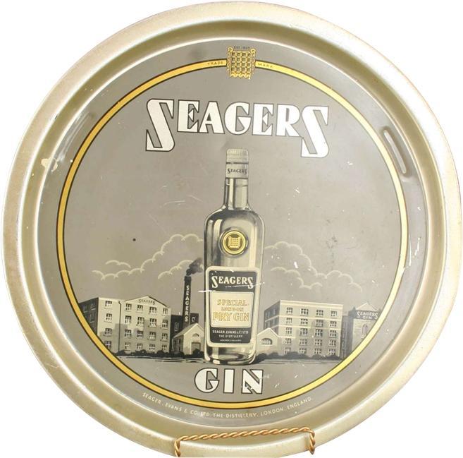 Tray Seagers Gin Barware Advertising Tin
