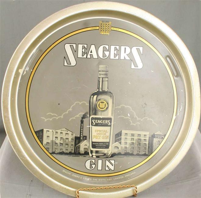 Tray Seagers Gin Barware Advertising Tin