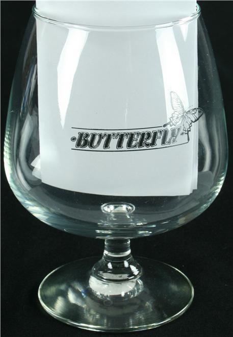 Beer Glasses Butterfly Barware Pair Dimpled