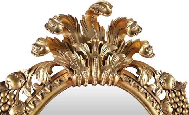 Wall Mirror French Rococo Gold Leaf Solid