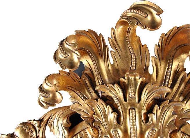 Wall Mirror French Rococo Gold Leaf Solid