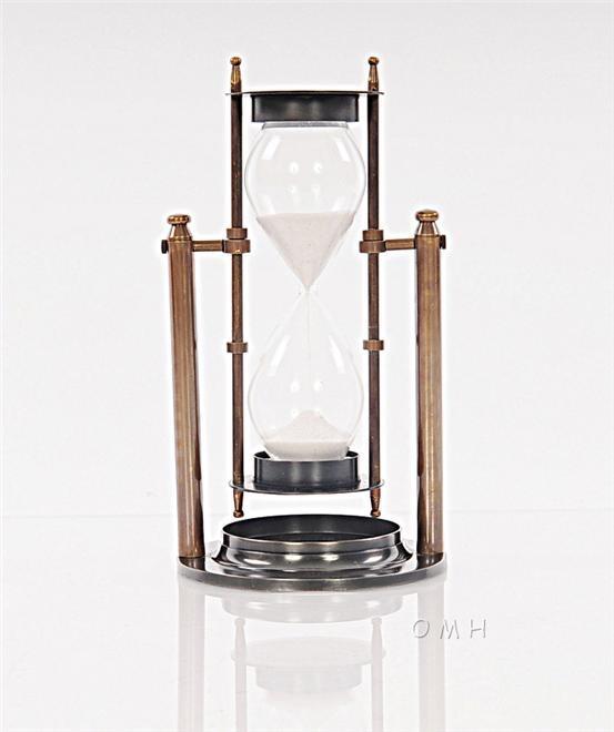 Sand Timer Brass Two-Tone Antique 2-Tone