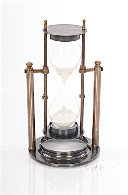 Sand Timer Brass Two-Tone Antique 2-Tone