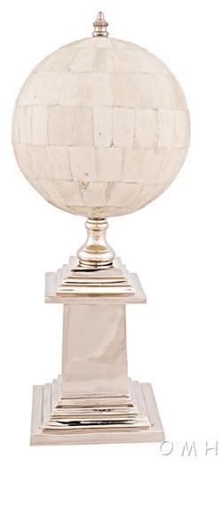 Globe Pleated Brass Shiny Nickel Silver