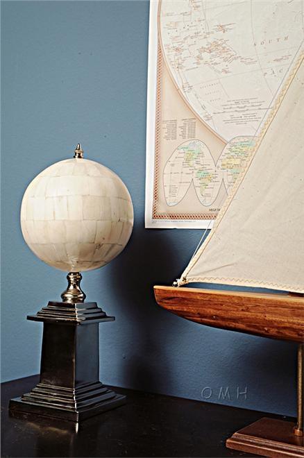Globe Pleated Brass Shiny Nickel Silver