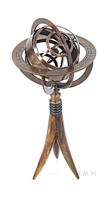 Armillary Sphere 4 Brackets Bracket Brass