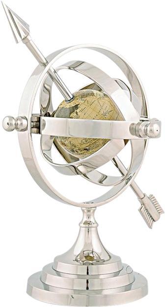 Armillary Sphere Shiny Nickel Aluminum New