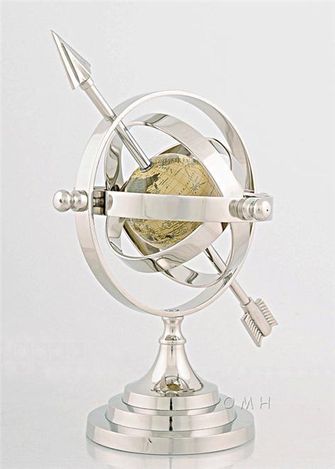 Armillary Sphere Shiny Nickel Aluminum New