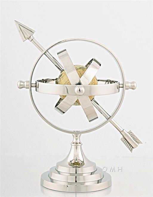 Armillary Sphere Shiny Nickel Aluminum New
