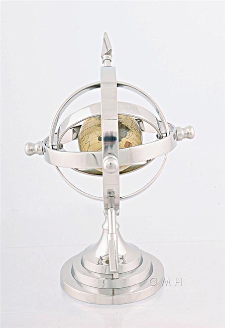 Armillary Sphere Shiny Nickel Aluminum New